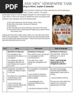 Of Mice and Men - Newspaper Assessment (Version 2)