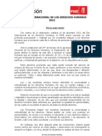 Manifiesto PSOE Día Internacional de los Derechos Humanos 2012