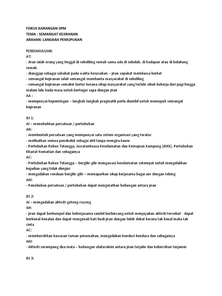 Fokus Karangan Spm Pdf