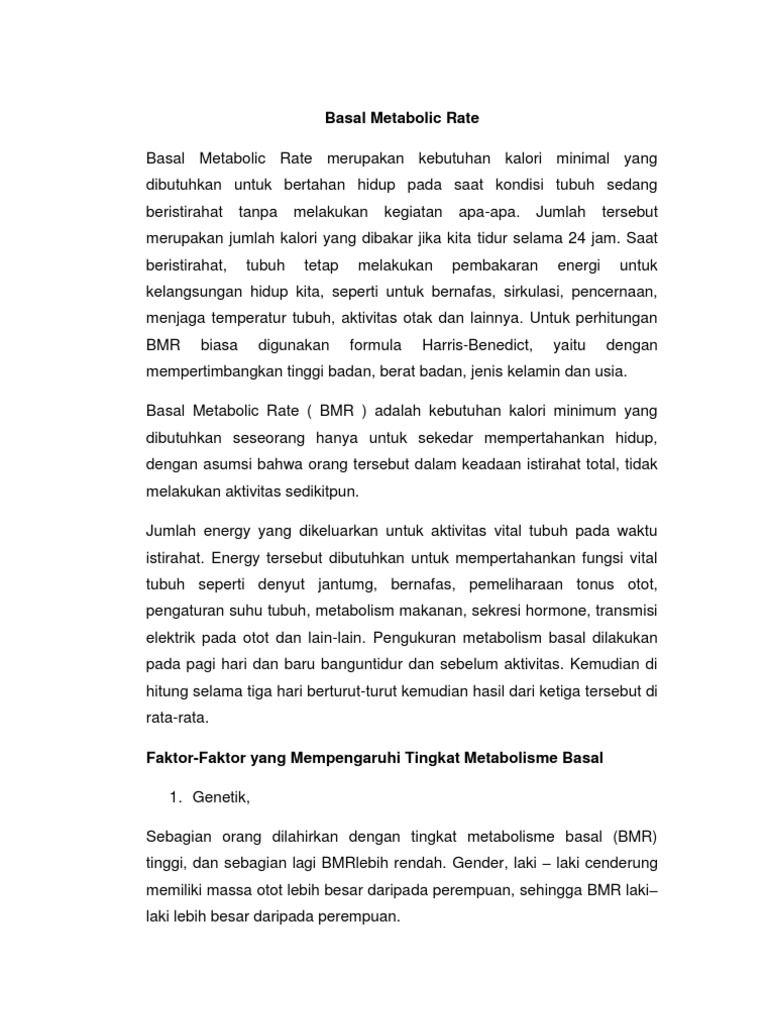 Basal Metabolic Rate