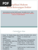 Download IMPLIKASI HUKUM SURAT KETERANGAN DOKTER by Haidar Alatas SN116244467 doc pdf