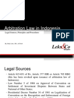 Arbitration Law in Indonesia: Legal Sources, Principles and Procedures