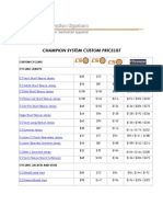 2013 Champ System - Custom Printable Pricelist