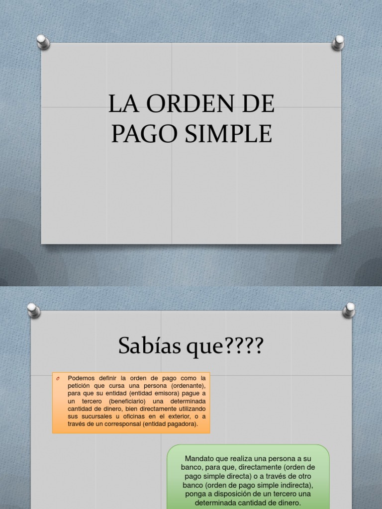 La Orden de Pago Simple 1 | PDF