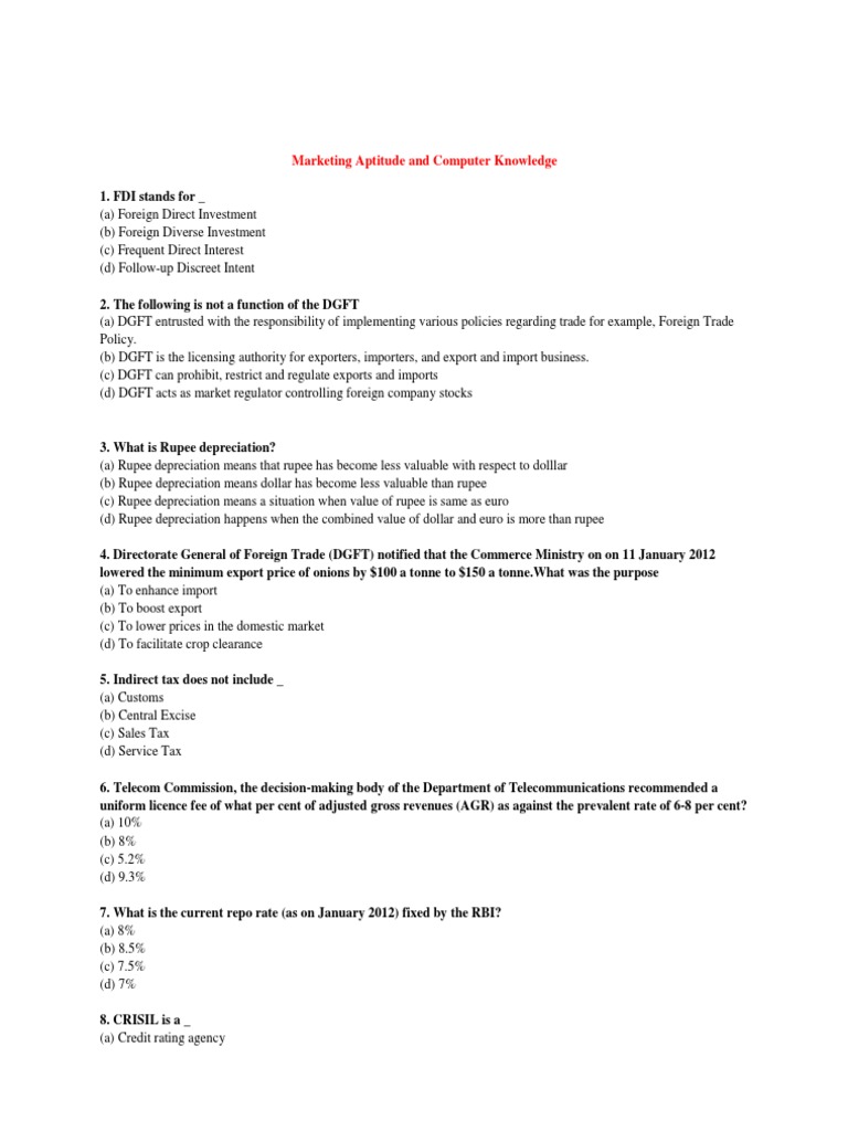 Marketing and Computer Knowledge Quiz | PDF | Input/Output | Graphical ...