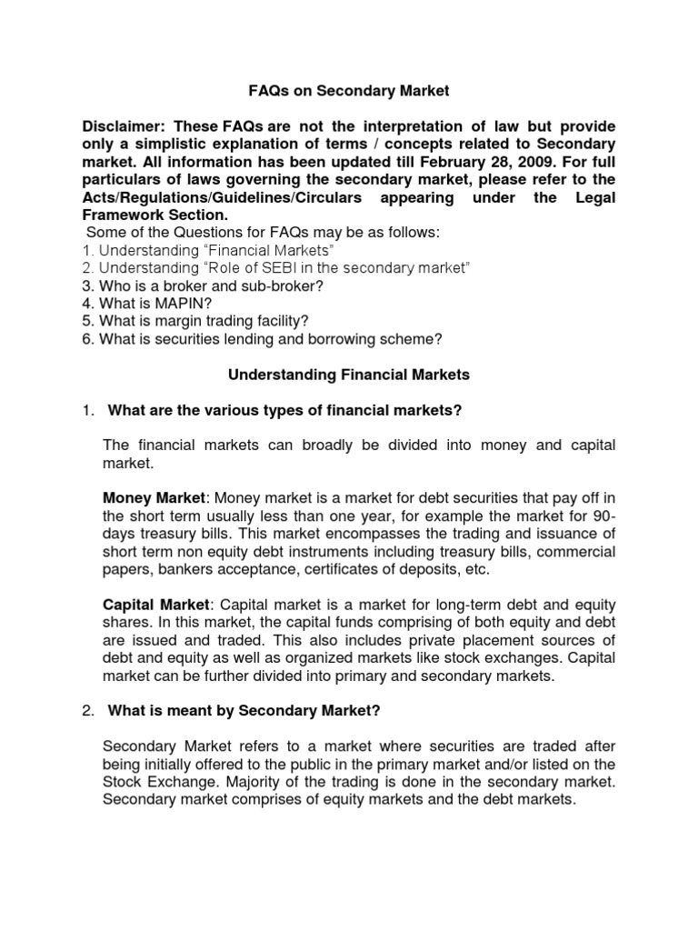 Secondary Market | PDF | Bonds (Finance) | Preferred Stock