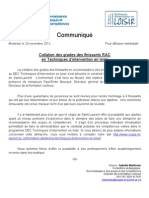 Communiqué collation des grades