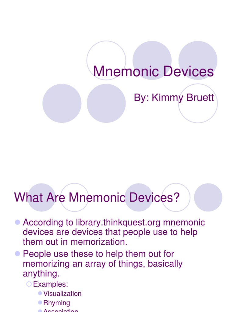 Mnemonic Devices | PDF | Mnemonic | Mental Processes