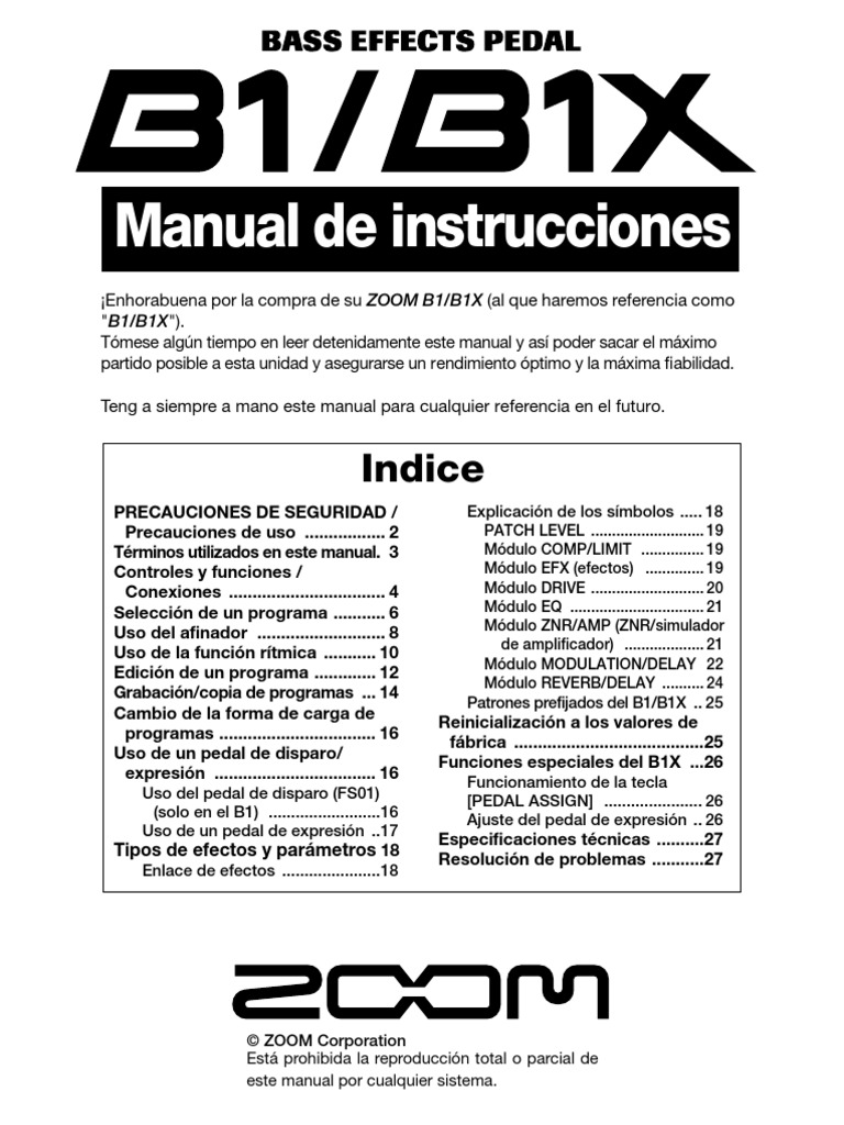Manual Zoom b1 PDF Ritmo Tempo