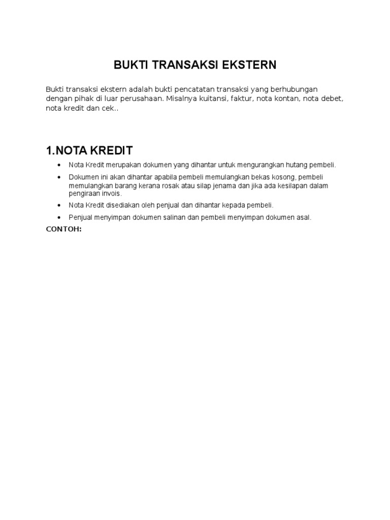 Contoh Nota Debet Kosong