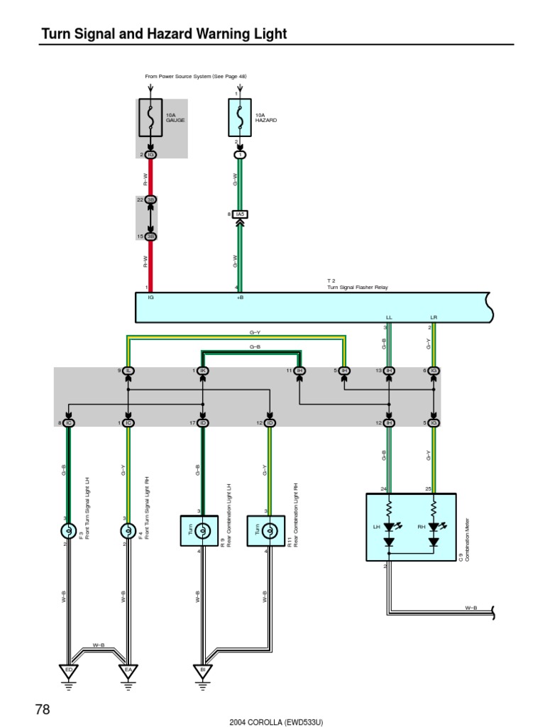 2004 Corolla Electrcal Diagram - Turn Signal and Hazard Lights