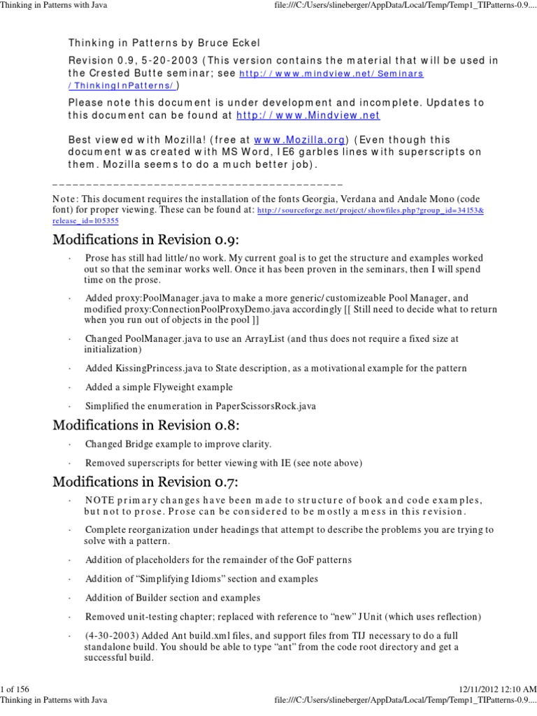 Thinking in Patterns With Java | PDF | Class (Computer Programming ...