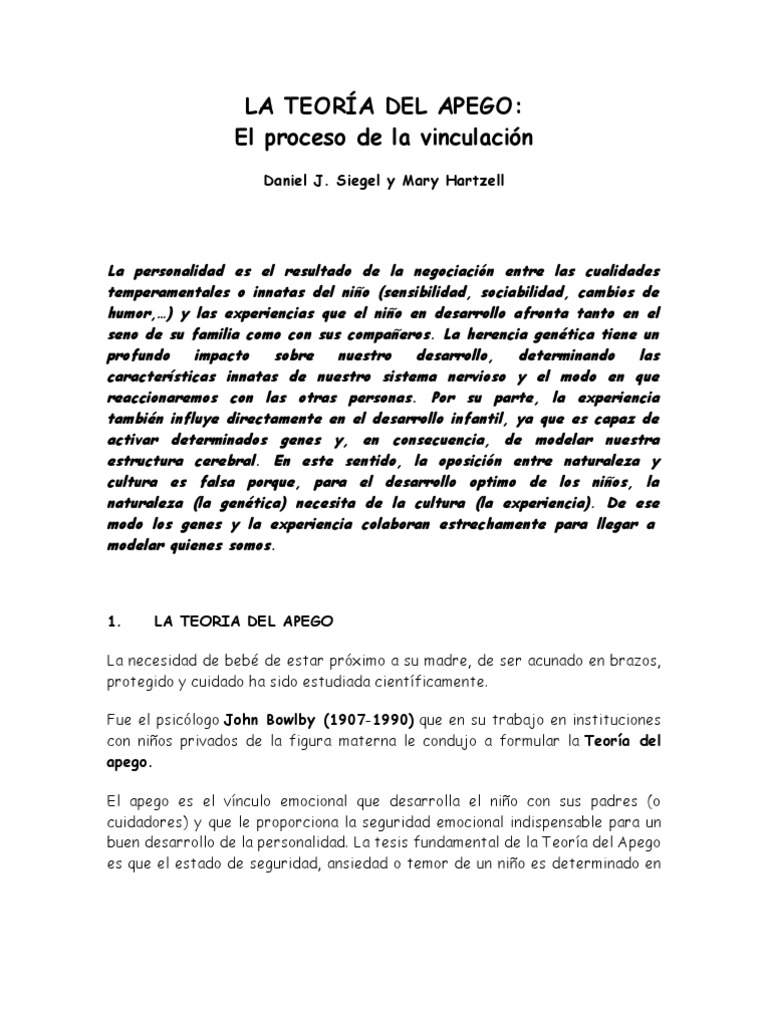 Teoría del Apego y Crianza Consciente | PDF | Teoría de apego | Adultos