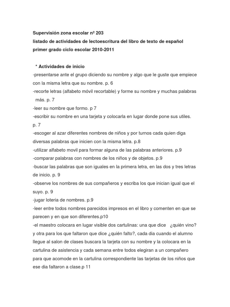 Actividades de Lectoescritura Primer Grado | PDF | Libros | Diccionario