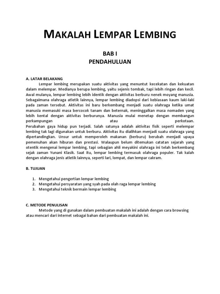 Makalah Lempar Lembing