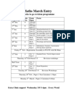 Maths March Entry: 9 Weeks To Go Revision Programme