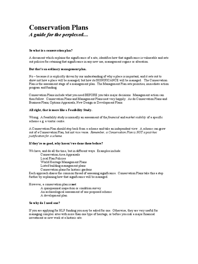 Understanding Conservation Plans | PDF | Architect | Archaeology