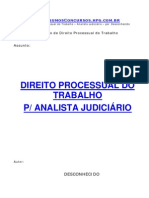 DIREITO PROCESSUAL TRABALHO ANALISTA JUDICIÁRIO