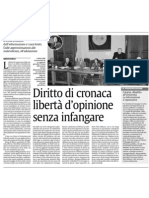 Diritto di cronaca, libertà d'opinione senza infangare (La Sicilia, 11/12/2012)