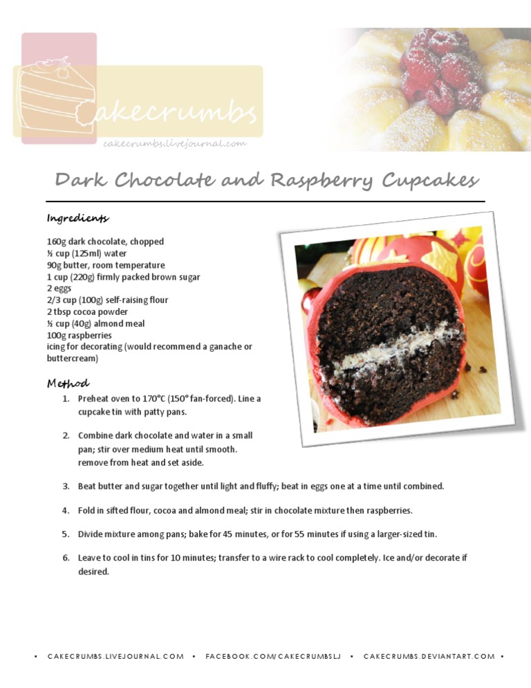 Dark Chocolate Raspberry Cupcakes Recipe | PDF