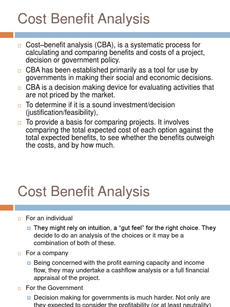 Cost Benefit Analysis (CBA) - Definition, Examples, FAQs