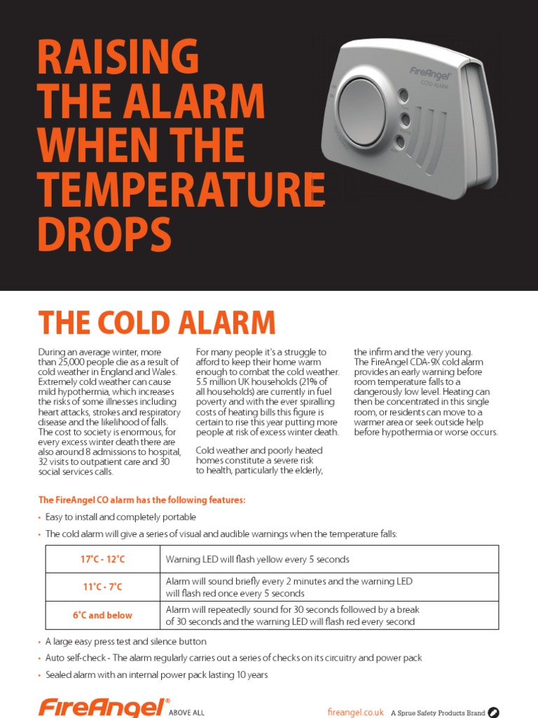 FireAngel Cold Alarm Overview | PDF