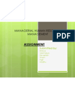 Assignment: Managerial Human Resource Management