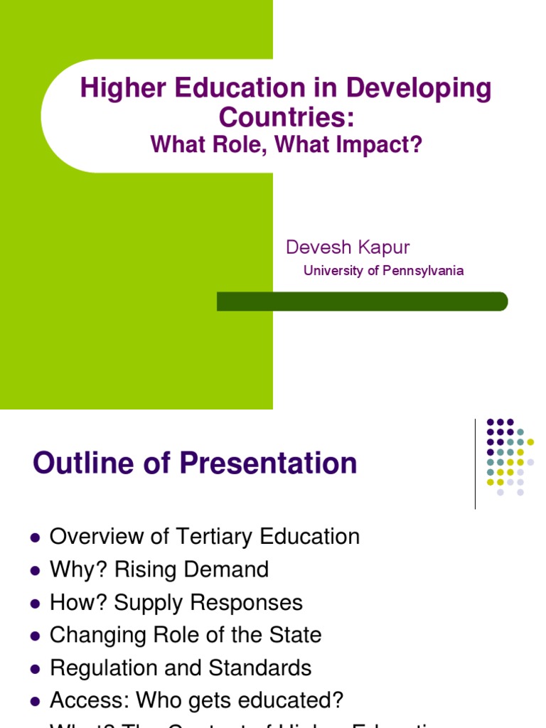 Higher Edu in Developing Countries | PDF