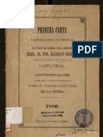 Obispo Ramón María de San José Moreno y Castañeda, 1 pastoral (1880)