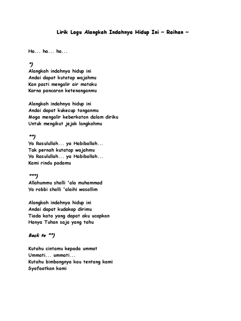 Lirik Lagu Alangkah Indahnya Hidup Ini Pdf