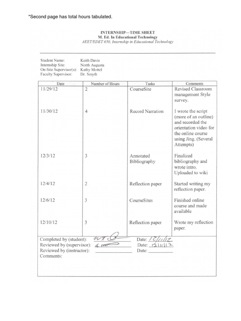 Davis Final Timesheet PDF