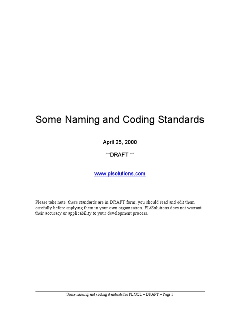 Coding Standards | PDF