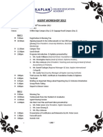 Agent Workshop 2012 Itinerary