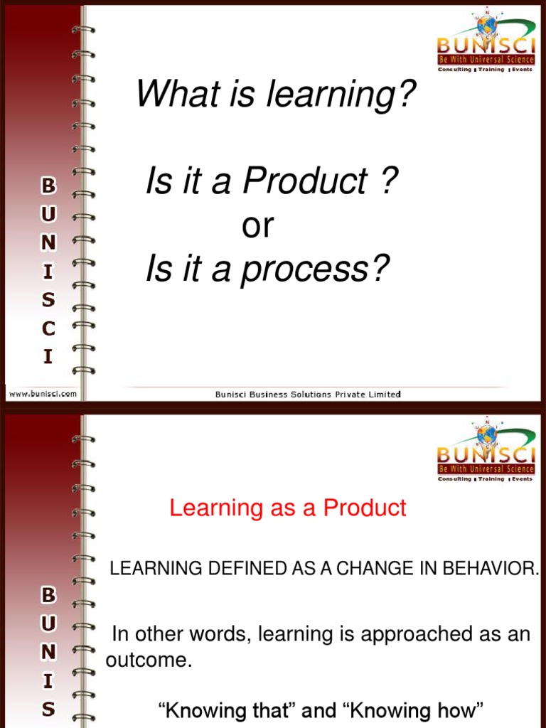 What Is Learning? Is It A Product ? Is It A Process? | PDF