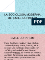 La Sociologia Moderna de Emile Durk