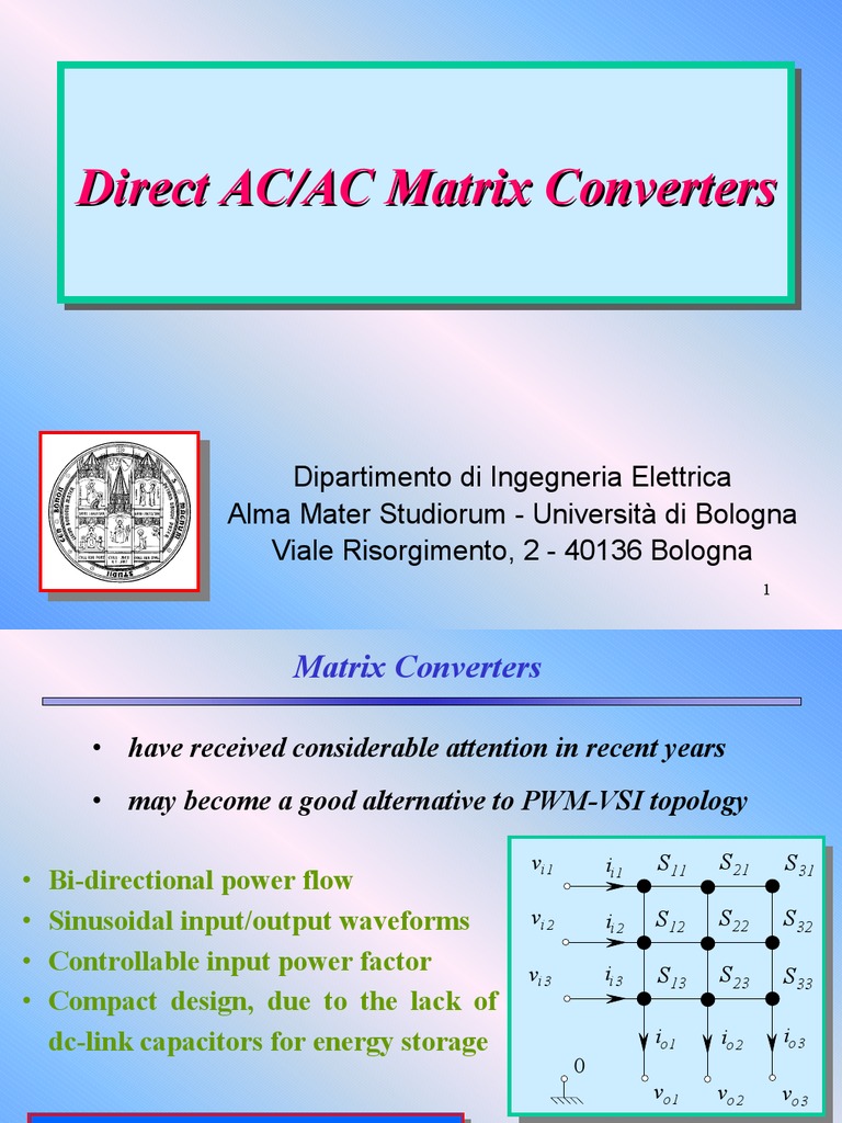 Direct AC/AC Matrix Converters | PDF