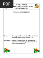 Tata Ibadah Perayaan Natal Sekolah Minggu GKPI Sampali 2013