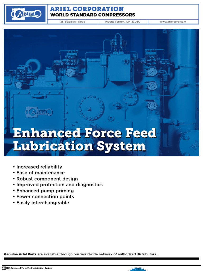 ariel enhanced force feed lubrication system Valve Pump