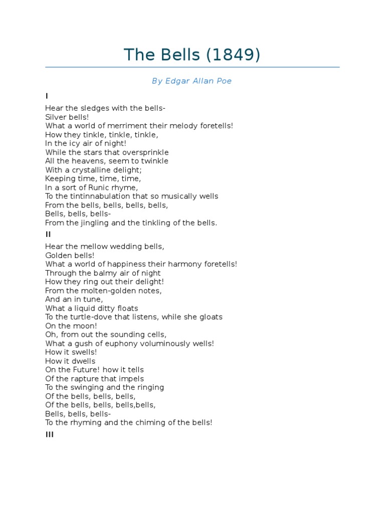 The Bells by Edgar Allan Poe PDF