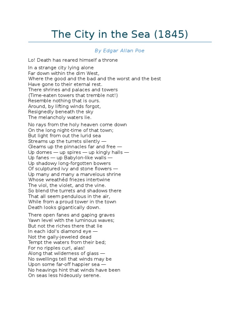 The City in The Sea by Edgar Allan Poe PDF