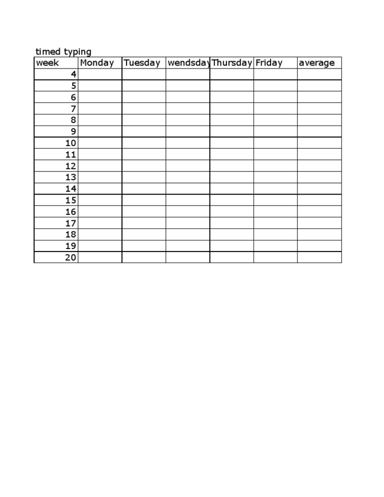 Timed Typing Schedule Overview | PDF