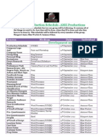 AME Productions Production Schedule