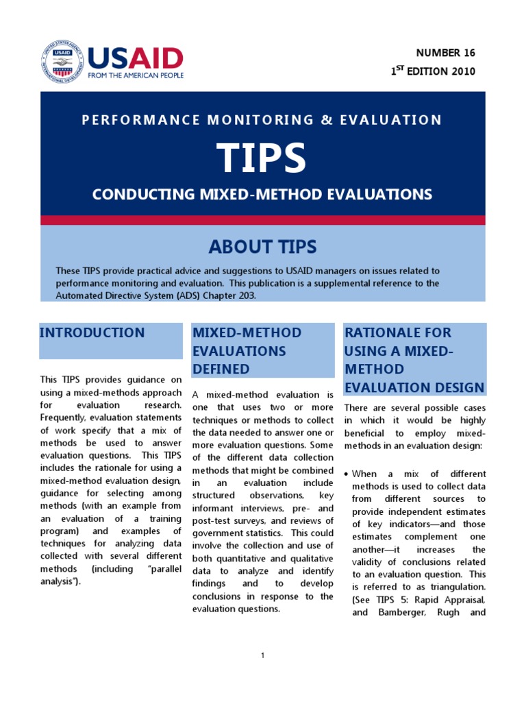 Usaid-Conducting Mixed-Method Evaluations PDF | PDF | Qualitative