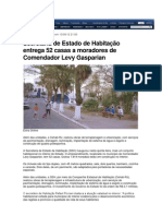 13.09 - Extra - Secretaria de Estado de Habitação Entrega 52 Casas A Moradores de Comendador Levy Gasparian