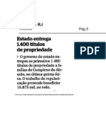 30.09 - Extra - RJ - Imóveis - Estado Entrega 1.400 Títulos de Propriedade