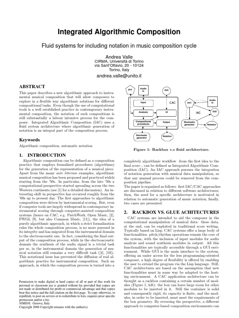 Integrated Algorithmic Composition | PDF | Graphical User Interfaces ...