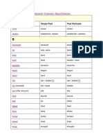 Infinitive Simple Past Past Participle: Flashcards Exercises About Dictionary