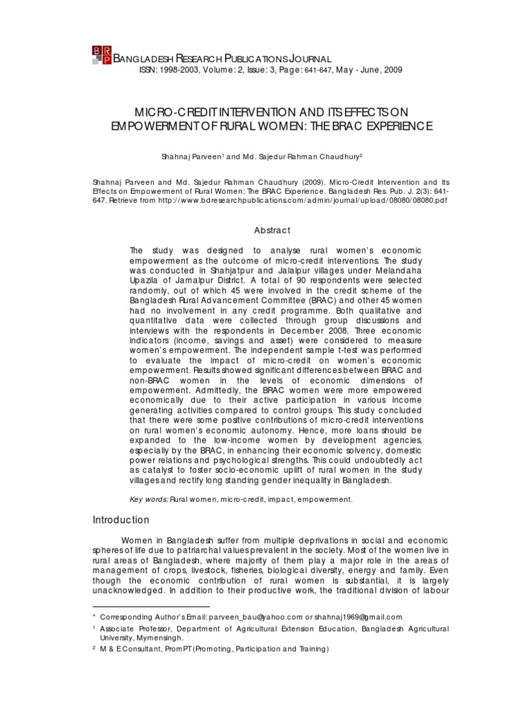 Micro-Credit Empowers Rural Women | PDF | Microcredit | Microfinance