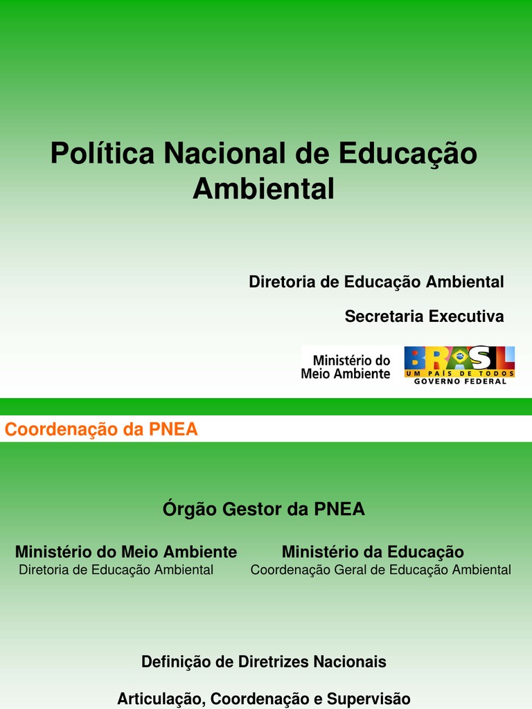 Política Nacional de Educação Ambiental | PDF | Estado | Sociologia