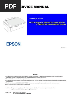Epson CX4100 Service Manual. Stylus CX4100